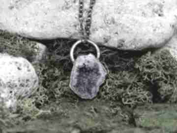 Miedziany wisior z fioletową druzą pen000184 wisiorki metal earth, agatowa, kamienie