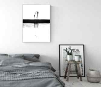 Grafika 50x70 cm wykonana ręcznie, plakat, abstrakcja, elegancki minimalizm, obraz