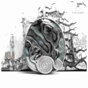 Paua abalone w srebrze - wisior 1408a chile art, muszla, srebrny