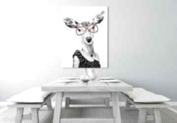Obraz na płotnie - 60x80cm jeleń łania wysyłka w 24h 0249 ludesign gallery, deer, obaraz
