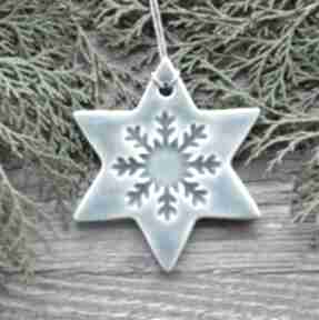 Pomysł na prezent święta: - zawieszka ceramiczna pracownia ako gwiazdka, śnieżynka, ozdoba