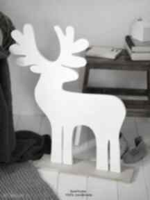 80cm świąteczne see home renifer, bożonarodzeniowe, biały, ozdoba, dekoracja