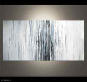 niebieska - akrylowy formatu 50x100 cm paulina lebida abstrakcja, duży, obraz