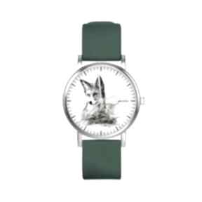 Zegarek mały - lis silikonowy, zielony zegarki yenoo, pasek, dziecięcy, dla niej