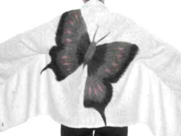 Narzutka wełną zdobiona swetry bellafeltro filcowanie, motyle, prezent, dzianina
