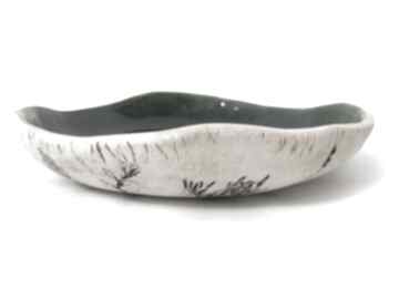 Roślinna miseczka ozdobna miska, prezent urodzinowy ceramiczna: naturalne dodatki ceramika