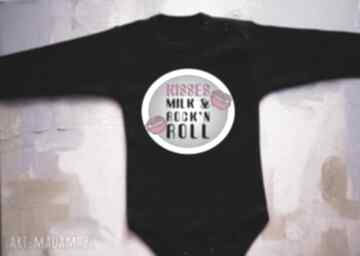 Kisses milk & rock'n roll - niemowlęce baby gift shop body, rock, dziecko, prezent, bluzka
