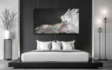 Obraz ręcznie malowany - tęczowa lawina 140x80 cm art is hard gallery z żywicy, duży, mixmedia