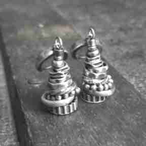 Kolczyki srebrne treendy ze srebra, oksydowane, na prezent, z ozdobami, boho, oryginalne