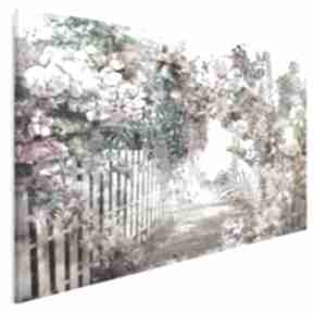 Obraz na płótnie - 120x80 cm 79501 vaku dsgn kwiaty, ogród, aleja, płot, rośliny