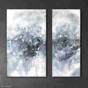 Newness - zestaw obrazów dyptyk strukturalny do współczesnych wnętrz bleuet art obraz, dwa