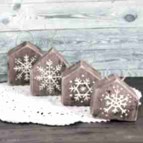 Upominki - 2 dekoracje świąteczne mały koziołek bombki, domki, zestaw, rustykalny