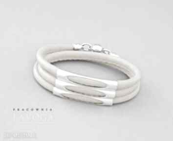 Bracelet beige rzemień magnes rurki bransoletka zawijana wygodnym