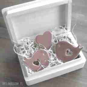 Romantyczny kuferek ceramika pracownia ako, magnesy, serce, zakochani, zwierzęta