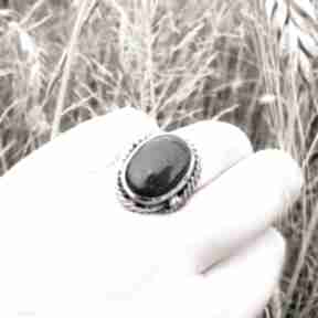 Srebrny pierścionek z nocą kairu artymateria z noc biżuteria, retro, antyczny