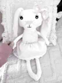 Przytulanka minky z haft dziecka lalki pracownia liliputki króliczek, królik, imię, prezent
