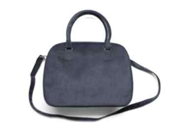 Kuferek weekend - tkanina tłoczona ciemny niebieski na ramię torebki niezwykle elegancka