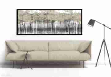 Nowoczesny obraz do salonu drukowany na płótnie z drzewami - pejzaż duży format 147x60cm