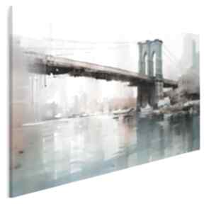 na płótnie - most nowy brooklyn 120x80 cm 102901 vaku dsgn brookliński, bridge, z mostem, jork