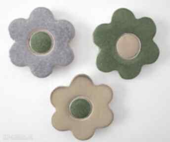 Zestaw 3 magnesów magnesy ceramika ana kwiatki, wiosenne, ozdoby, ceramiczne, komplet