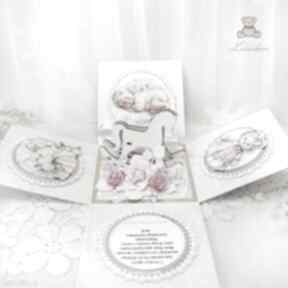 Exploding box na chrzest roczek narodziny "babyrose" gotowy scrapbooking kartki lulaczkowo