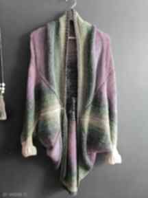 Multicolors sweter, ponczo poncho the wool art, na drutach, prezent, wiosenny