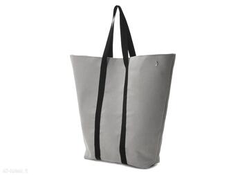 Mary ann szara torebka shopper XL na ramię, duża, pojemna, format A4, torba