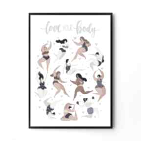 Plakat obraz love your body A4 21.0x29.7cm hogstudio