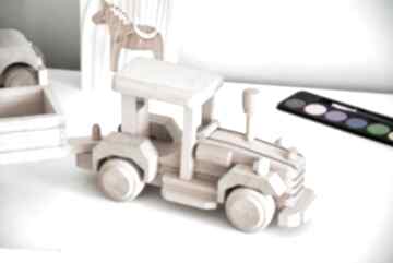 Traktor z przyczepą pokoik dziecka wooden love, auto, samochód, drewniana, pojazd