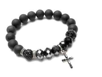 Kolekcja rich black crucifix vol swarovski krzyź blackstone