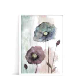 Oryginalna A4 małgorzata domańska kwiaty, sztuka, akwarele, abstrakcja