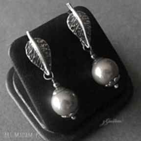 Perełki bijoux by marzena bylicka perły, srebro, oksydowane, listki