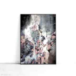 Plakat kolorowa abstrakcja w czarnej ramie - format A4 plakaty hogstudio, w oprawiony