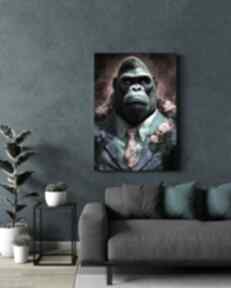 Portret hipsterskiego goryla - wydruk na 50x70 cm B2 justyna jaszke goryl - obraz płótnie, cm