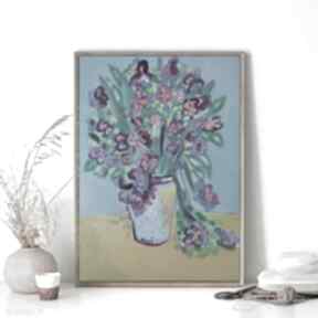 Obraz ręcznie malowany kwiaty w wazonie carmenlotsu