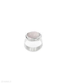 Pierścionek z różowym opalem bijoux by marzena bylicka opal, różowy