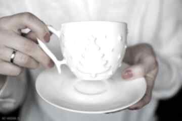 Pomysł. Biała 230ml ceramika ciepliki ceramiczna, na kawę, filiżanka, na święta prezent