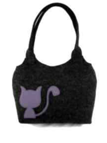 Purple cat in the corner na ramię aneta pruchnik filc, kotek