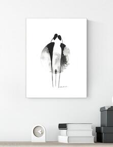 Grafika A4 malowana ręcznie, abstrakcja, styl skandynawski, czarno biała, 2696710 plakaty art