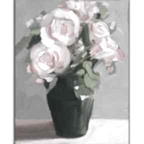 akryl na płótnie bajkowa pracownia prezent, kwiaty, róże, bukiet, dla przyjaciółki