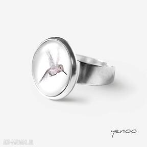 yenoo pierścionek, grafika, koliber, ptak, romantyczny, prezent