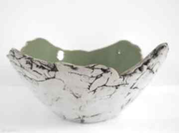 Zielona miseczka jak skała rozm S ceramika ana miska ceramiczna, na przekąski, dekoracyjna