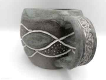 Kubek "wpływy - inspiracja" ceramika eva art rękodzieło, z gliny, ceramiczny, użytkowa, ręcznie