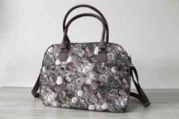 Kuferek - jesienny melanż na ramię torebki niezwykle kufer, liście, pakowna, elegancka