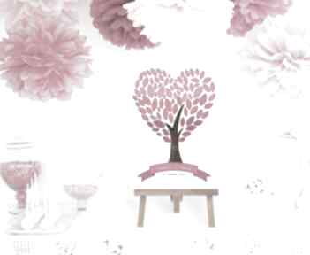 Plakat wpisów gości weselnych - drzewo serce 50x70 cm księgi kreatywne wesele