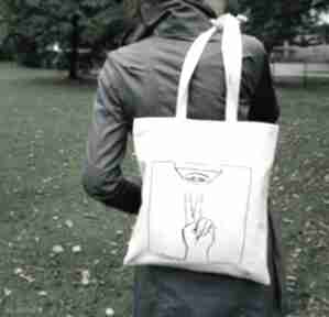 Eko torba na zakupy z długim uchem - bawełna projekt victimorio kolor naturalny mungo, ramię