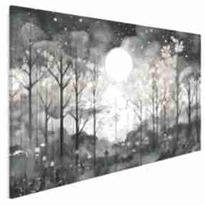 Obraz noc, las z krajobrazem do sypialni dekoracja ścienna vaku dsgn