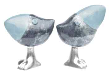 Oto szdoki niebieskie ptaki ceramika figurki zwierzątka para