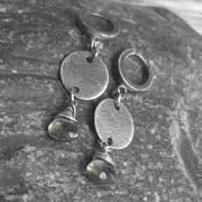 Kolczyki ze srebra z kwarcem lemon treendy wiszące, kwarc, oksydowane, biżuteria na prezent
