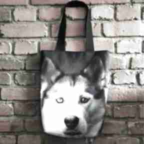 Torba na prezent pies alaskan malamut shopper wodoodporna wrzutka zakupowa krasanka torebka